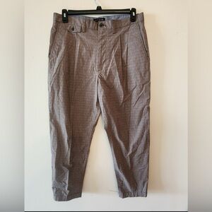 Banana Republic relaxed tampered fit brown plaid dress pants size mens 33x30